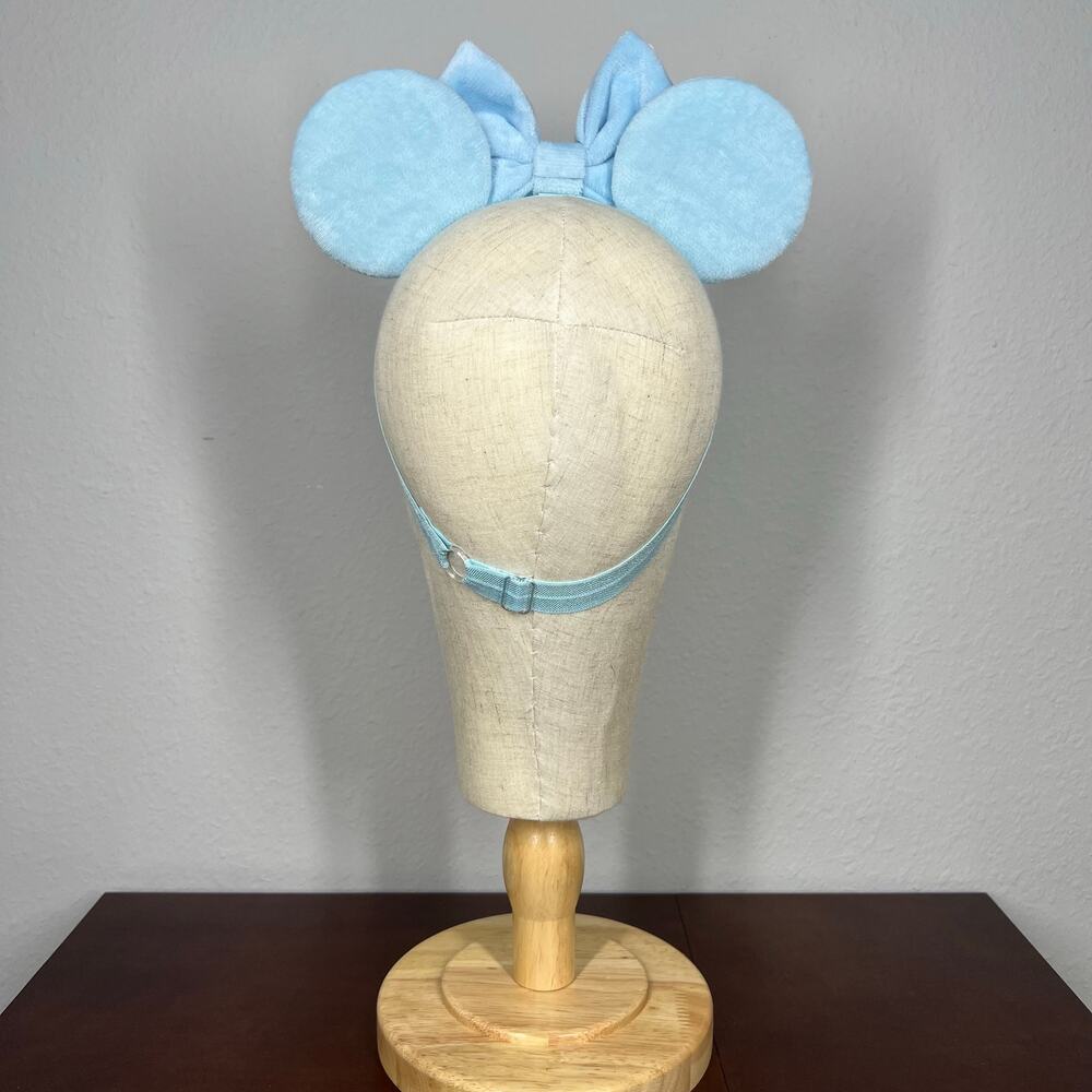 Pastel Blue Velvet & Pink Floral Mommy & Me Minnie Ears | Disney-Inspired Set - Picture 7 of 7